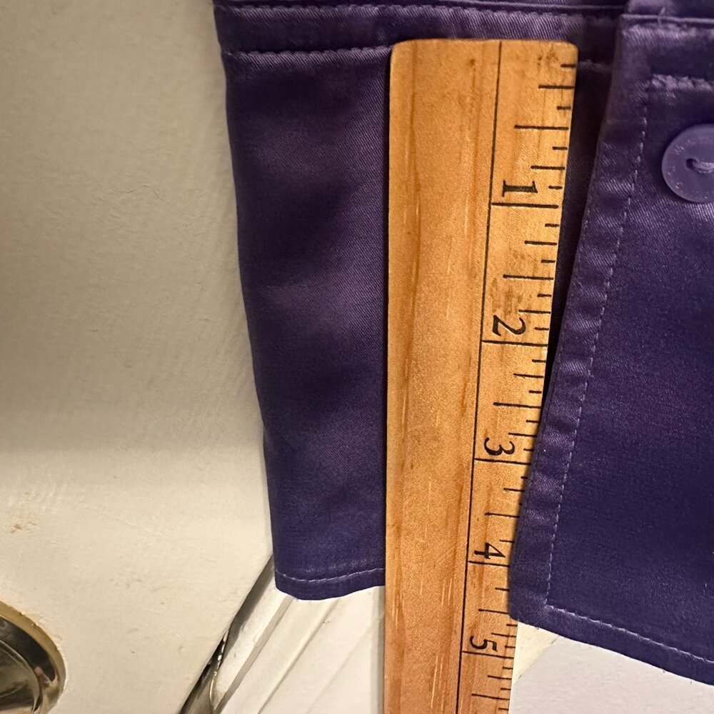 Worthington Women Cuffed Long Sleeve Purple Satin XL - Picture 10 of 10